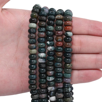 5x8mm Natural Green Lemon Jade Stone Rondelle Beads, 75PCS Spacer Round Loose Abacus Beads for Jewelry Making, Gemstone for Bracelet Necklace Earrings, Arts and Crafts