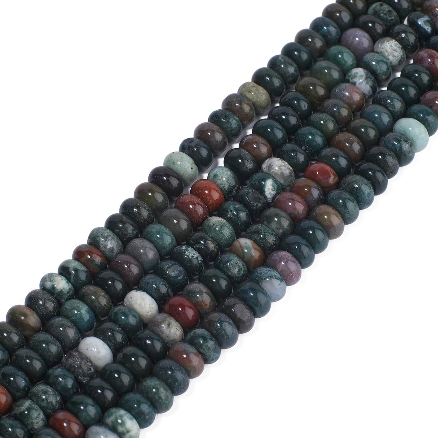 5x8mm Natural Green Lemon Jade Stone Rondelle Beads, 75PCS Spacer Round Loose Abacus Beads for Jewelry Making, Gemstone for Bracelet Necklace Earrings, Arts and Crafts