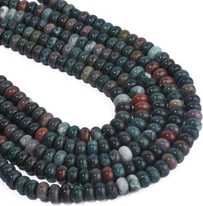 5x8mm Natural Green Lemon Jade Stone Rondelle Beads, 75PCS Spacer Round Loose Abacus Beads for Jewelry Making, Gemstone for Bracelet Necklace Earrings, Arts and Crafts