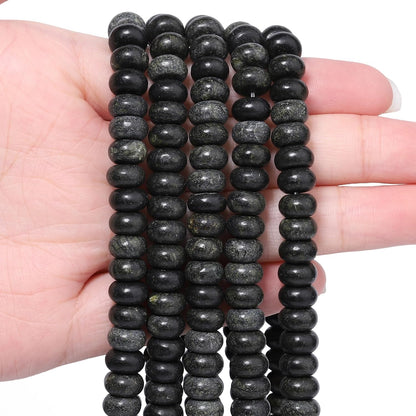 5x8mm Natural Green Lemon Jade Stone Rondelle Beads, 75PCS Spacer Round Loose Abacus Beads for Jewelry Making, Gemstone for Bracelet Necklace Earrings, Arts and Crafts