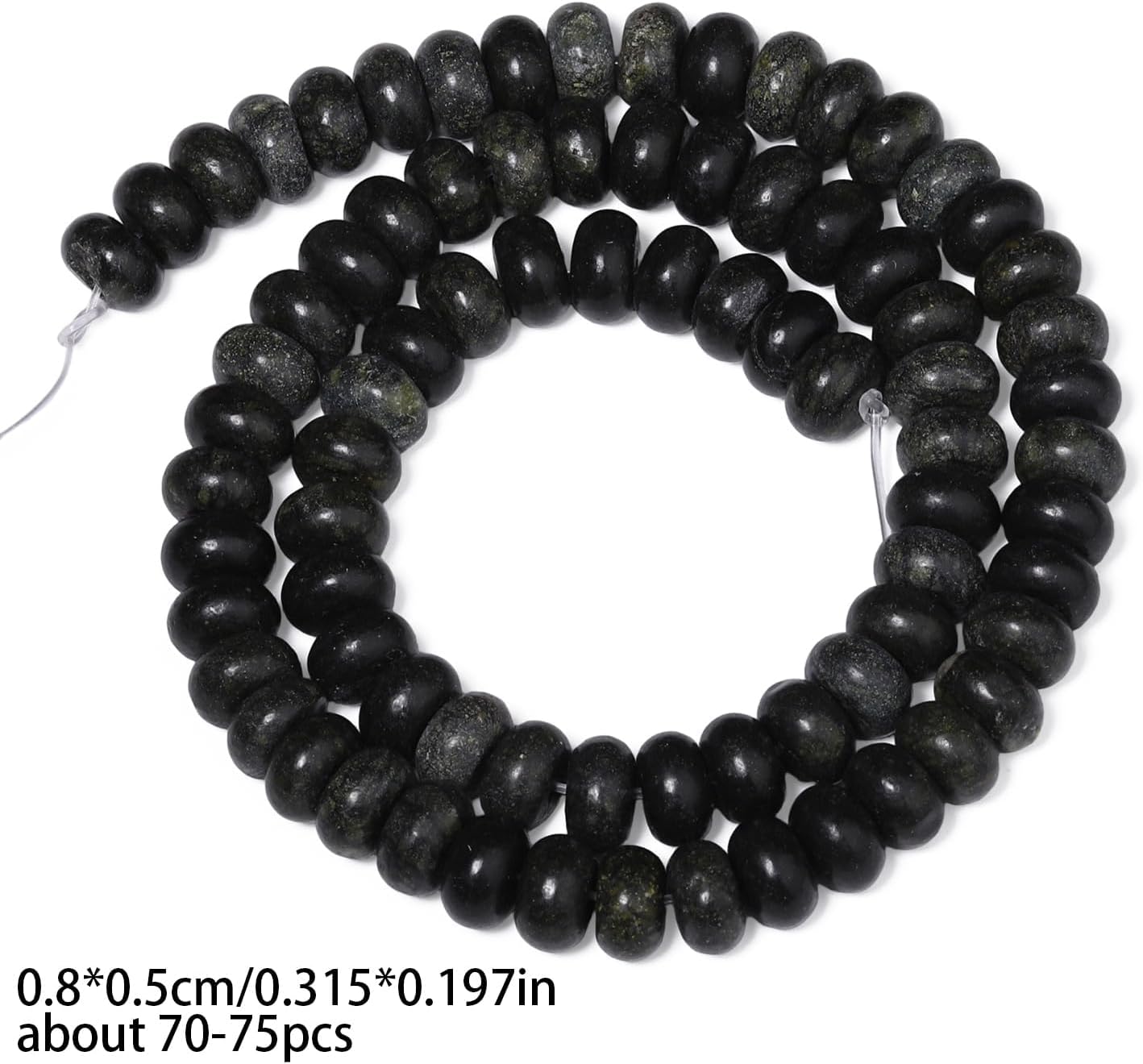 5x8mm Natural Green Lemon Jade Stone Rondelle Beads, 75PCS Spacer Round Loose Abacus Beads for Jewelry Making, Gemstone for Bracelet Necklace Earrings, Arts and Crafts