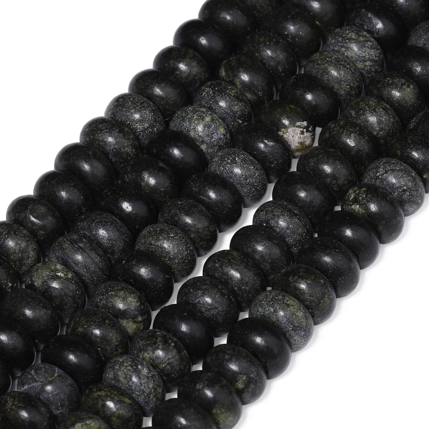 5x8mm Natural Green Lemon Jade Stone Rondelle Beads, 75PCS Spacer Round Loose Abacus Beads for Jewelry Making, Gemstone for Bracelet Necklace Earrings, Arts and Crafts