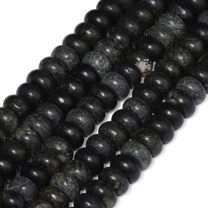 5x8mm Natural Green Lemon Jade Stone Rondelle Beads, 75PCS Spacer Round Loose Abacus Beads for Jewelry Making, Gemstone for Bracelet Necklace Earrings, Arts and Crafts