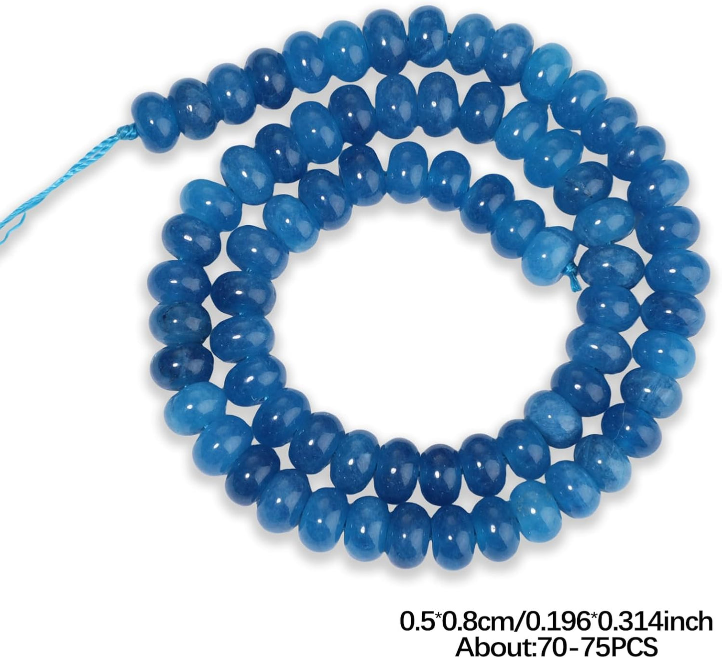 5x8mm Natural Green Lemon Jade Stone Rondelle Beads, 75PCS Spacer Round Loose Abacus Beads for Jewelry Making, Gemstone for Bracelet Necklace Earrings, Arts and Crafts