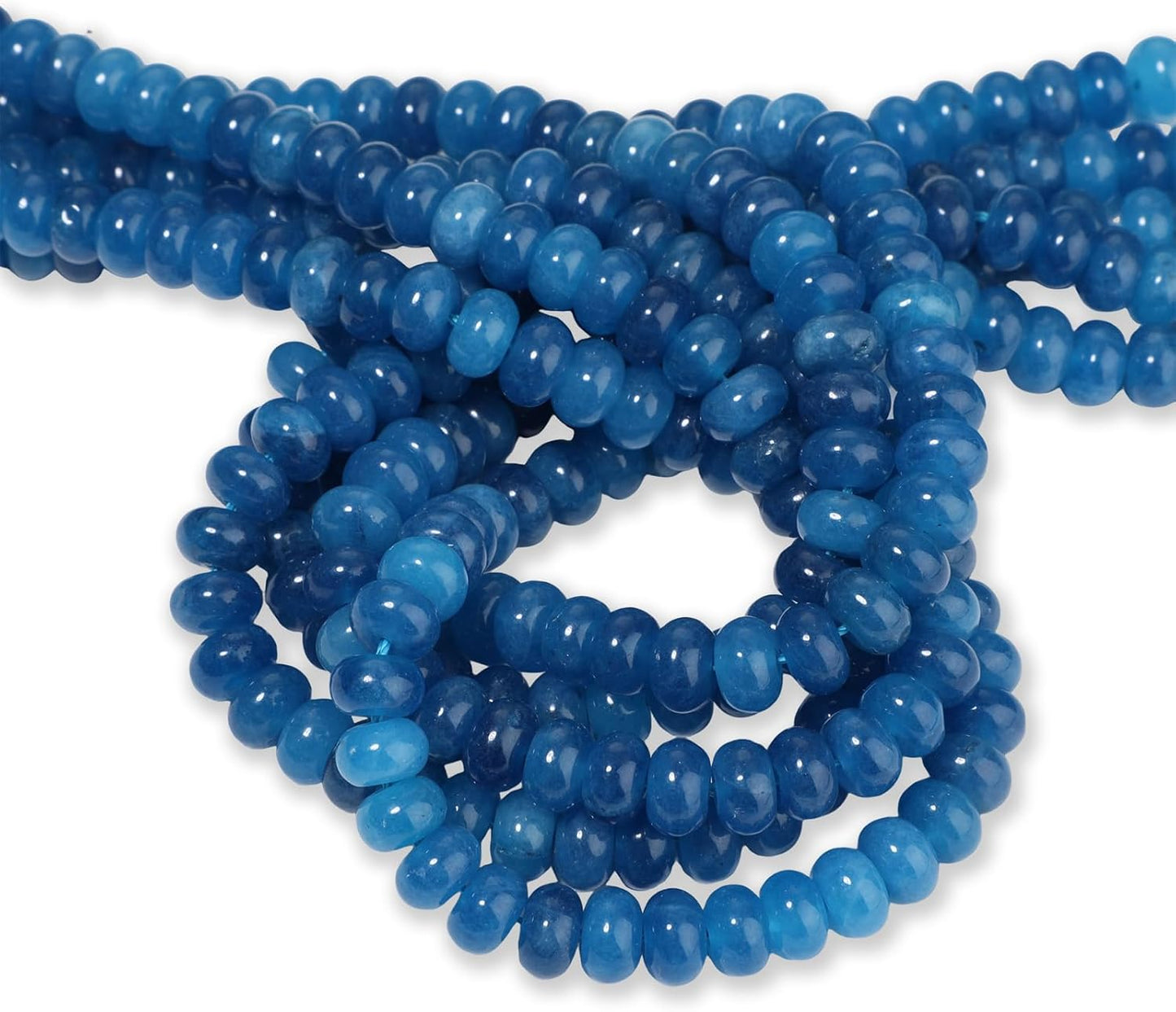5x8mm Natural Green Lemon Jade Stone Rondelle Beads, 75PCS Spacer Round Loose Abacus Beads for Jewelry Making, Gemstone for Bracelet Necklace Earrings, Arts and Crafts