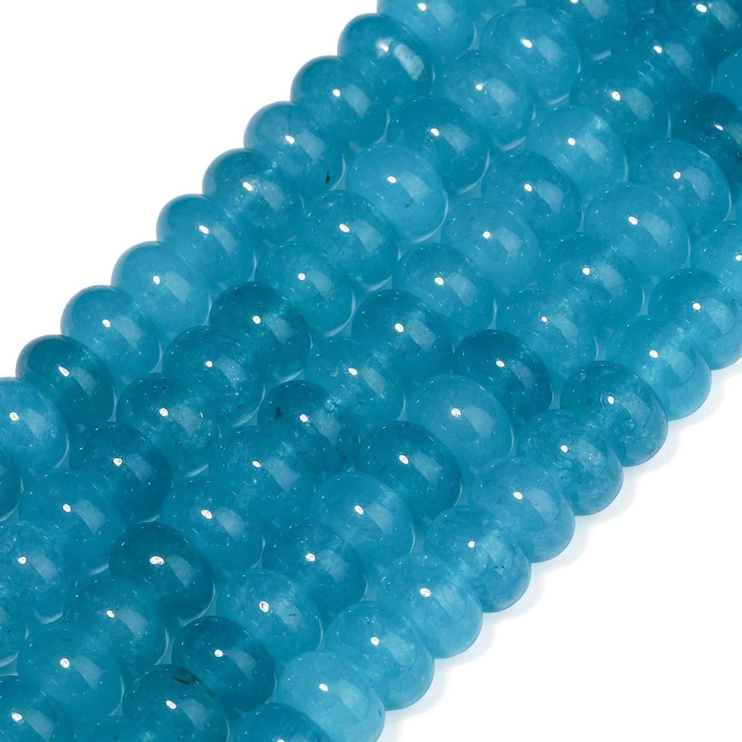 5x8mm Natural Green Lemon Jade Stone Rondelle Beads, 75PCS Spacer Round Loose Abacus Beads for Jewelry Making, Gemstone for Bracelet Necklace Earrings, Arts and Crafts