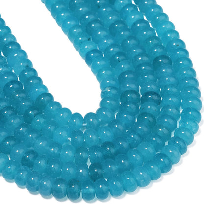 5x8mm Natural Green Lemon Jade Stone Rondelle Beads, 75PCS Spacer Round Loose Abacus Beads for Jewelry Making, Gemstone for Bracelet Necklace Earrings, Arts and Crafts