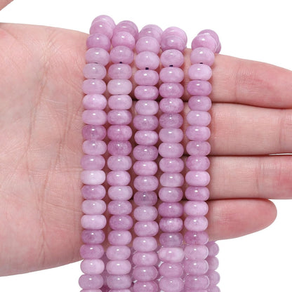 5x8mm Natural Green Lemon Jade Stone Rondelle Beads, 75PCS Spacer Round Loose Abacus Beads for Jewelry Making, Gemstone for Bracelet Necklace Earrings, Arts and Crafts