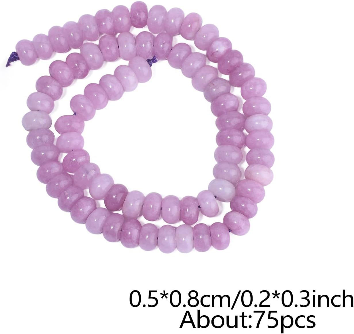 5x8mm Natural Green Lemon Jade Stone Rondelle Beads, 75PCS Spacer Round Loose Abacus Beads for Jewelry Making, Gemstone for Bracelet Necklace Earrings, Arts and Crafts