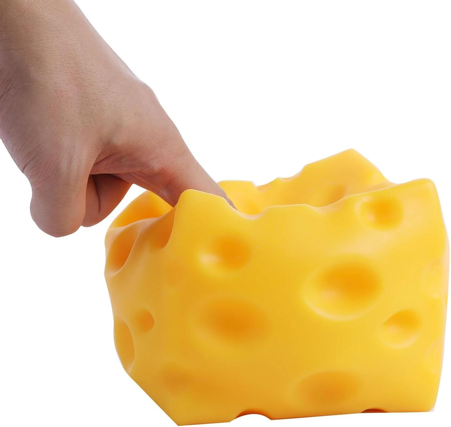 Cheese Squishy Toys, Slow Rising Stress Relief Gifts for Adults, 2.96 Inch | Soft Cheese Squishy Help Calm Anxiety. Easy to Clean, Portable, Safe TPR Material. Ideal for Office Home Travel, Yellow