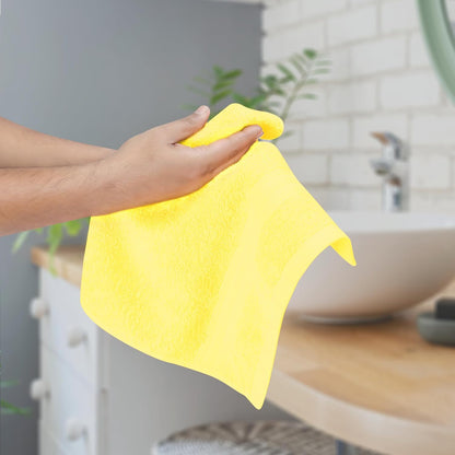Ultra Soft Cotton 6 -Piece Hand Towel Set 16x24 Inch, Ideal for use in Bathroom, Kitchen, Gym, Spa & General Cleaning, Compact & Lightweight Multi Purpose Hand Towels - Lime Yellow