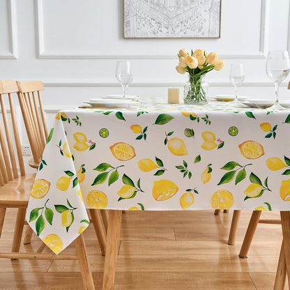Lemon 52x70 Tablecloth Rectangle Yellow Lemonade Table Cloth- Oblong Polyester Fabric Summer Lemon-themed Table Cover Washable Waterproof Stain-Resistant for Outdoor Party Picnic Kitchen Dining