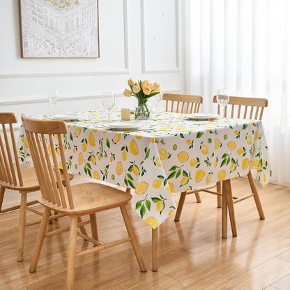 Lemon 52x70 Tablecloth Rectangle Yellow Lemonade Table Cloth- Oblong Polyester Fabric Summer Lemon-themed Table Cover Washable Waterproof Stain-Resistant for Outdoor Party Picnic Kitchen Dining