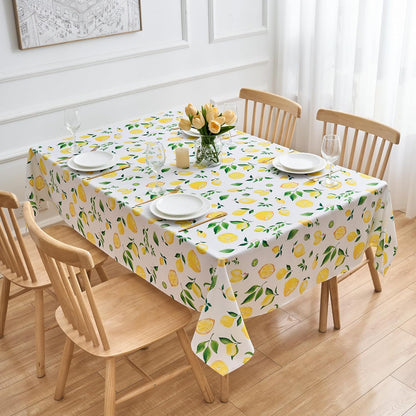 Lemon 52x70 Tablecloth Rectangle Yellow Lemonade Table Cloth- Oblong Polyester Fabric Summer Lemon-themed Table Cover Washable Waterproof Stain-Resistant for Outdoor Party Picnic Kitchen Dining