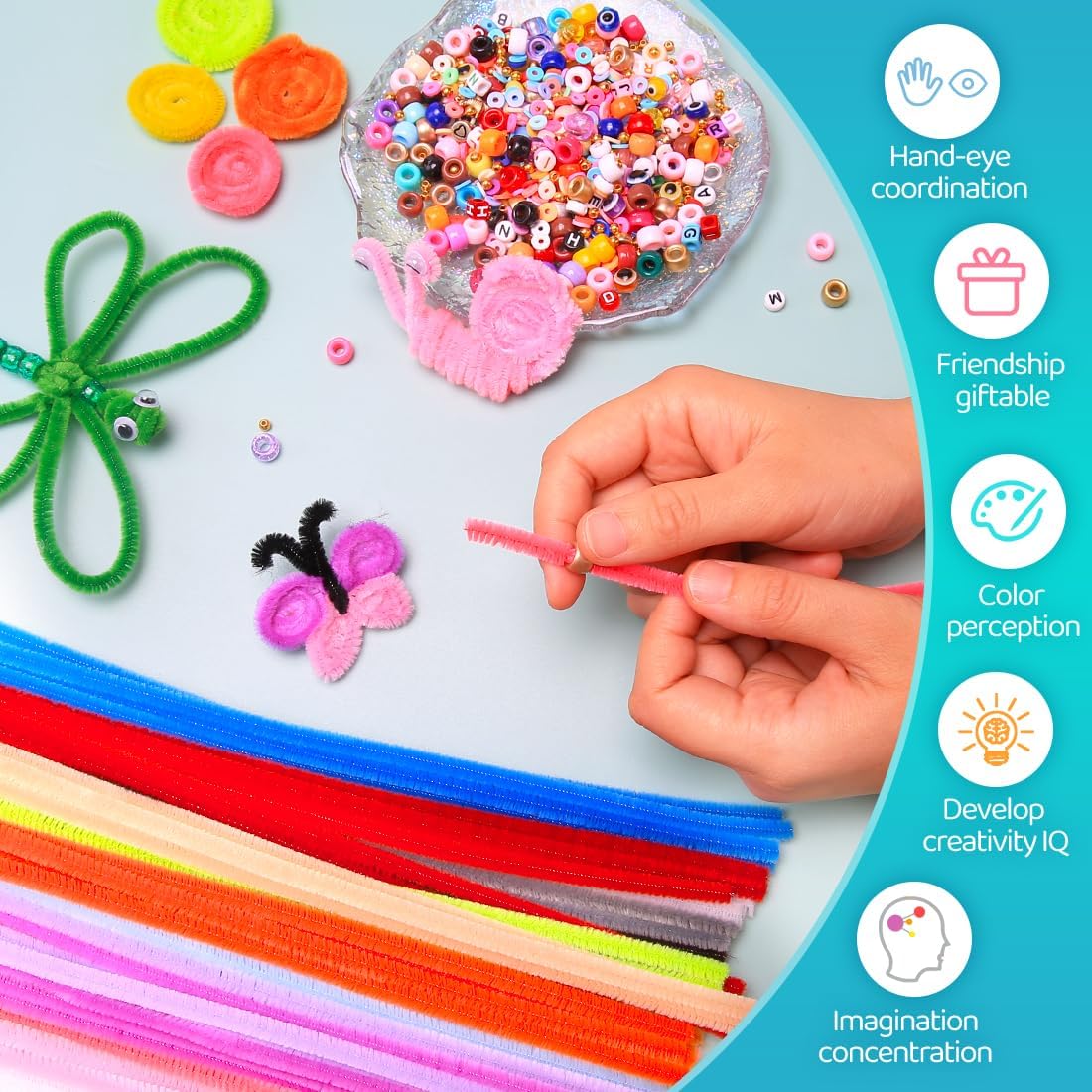 200pcs Yellow Pipe Cleaners, Chenille Stems, Pipe Cleaners for Crafts, Pipe Cleaner Crafts, Art and Craft Supplies.