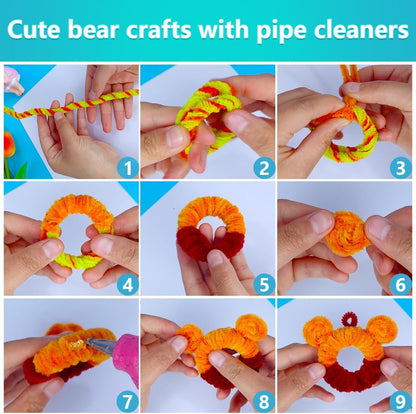 200pcs Yellow Pipe Cleaners, Chenille Stems, Pipe Cleaners for Crafts, Pipe Cleaner Crafts, Art and Craft Supplies.