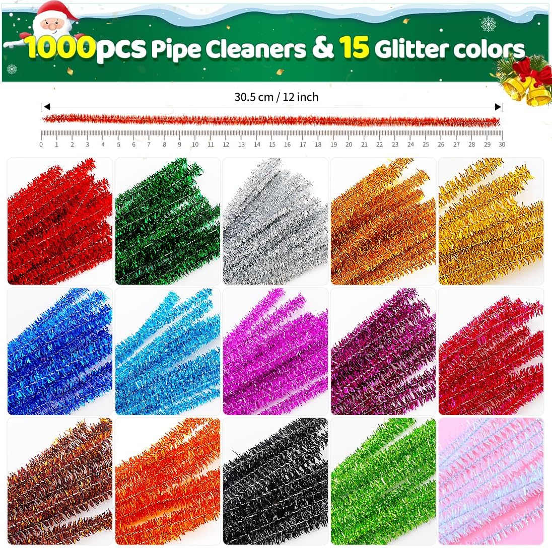 200pcs Yellow Pipe Cleaners, Chenille Stems, Pipe Cleaners for Crafts, Pipe Cleaner Crafts, Art and Craft Supplies.