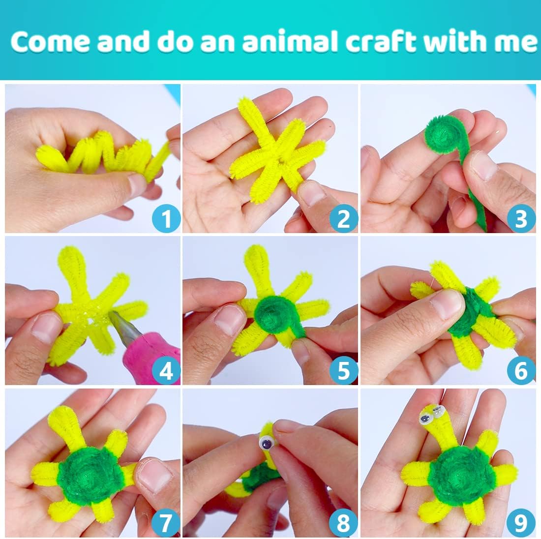 200pcs Yellow Pipe Cleaners, Chenille Stems, Pipe Cleaners for Crafts, Pipe Cleaner Crafts, Art and Craft Supplies.