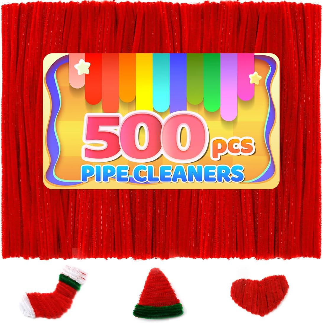 200pcs Yellow Pipe Cleaners, Chenille Stems, Pipe Cleaners for Crafts, Pipe Cleaner Crafts, Art and Craft Supplies.