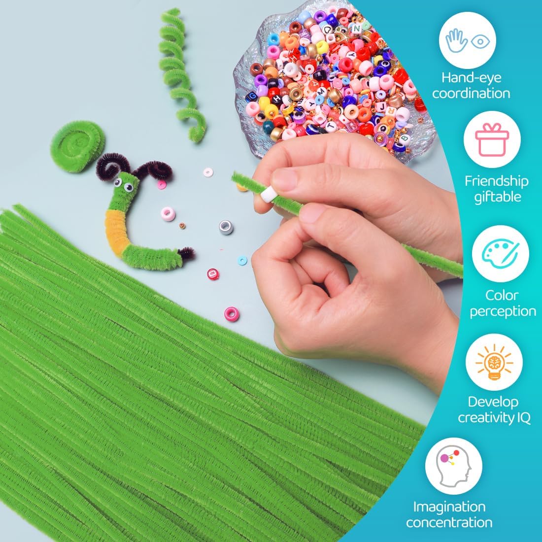 200pcs Yellow Pipe Cleaners, Chenille Stems, Pipe Cleaners for Crafts, Pipe Cleaner Crafts, Art and Craft Supplies.