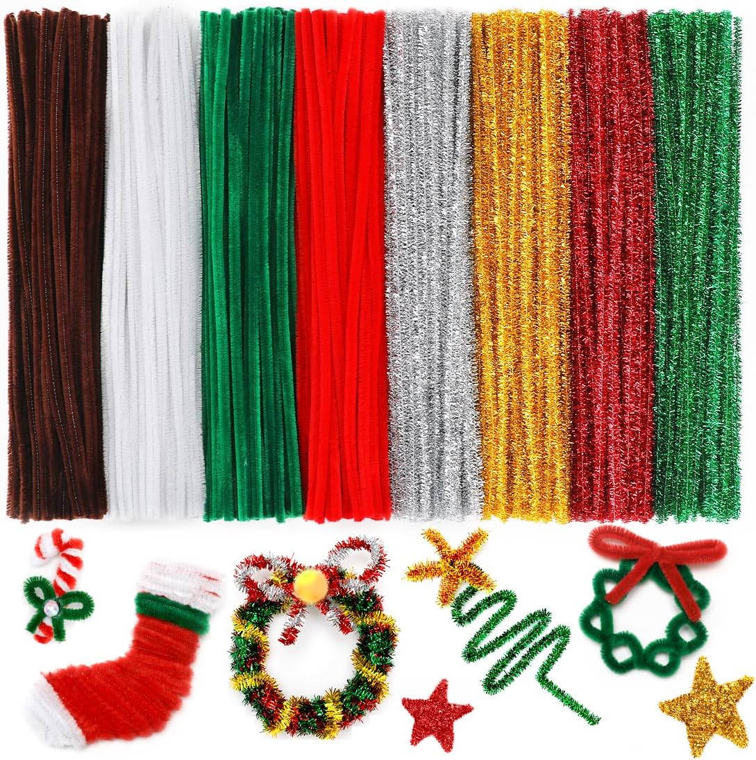 200pcs Yellow Pipe Cleaners, Chenille Stems, Pipe Cleaners for Crafts, Pipe Cleaner Crafts, Art and Craft Supplies.