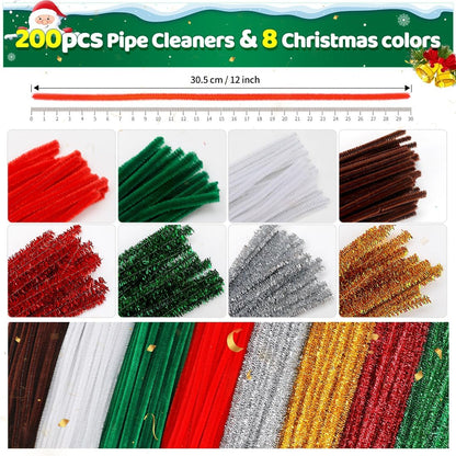 200pcs Yellow Pipe Cleaners, Chenille Stems, Pipe Cleaners for Crafts, Pipe Cleaner Crafts, Art and Craft Supplies.