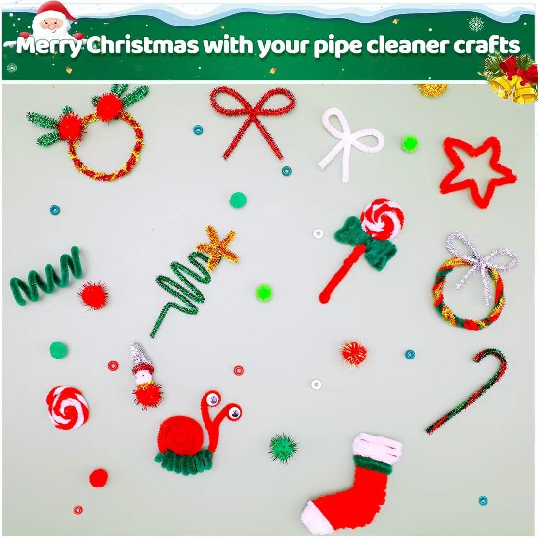 200pcs Yellow Pipe Cleaners, Chenille Stems, Pipe Cleaners for Crafts, Pipe Cleaner Crafts, Art and Craft Supplies.