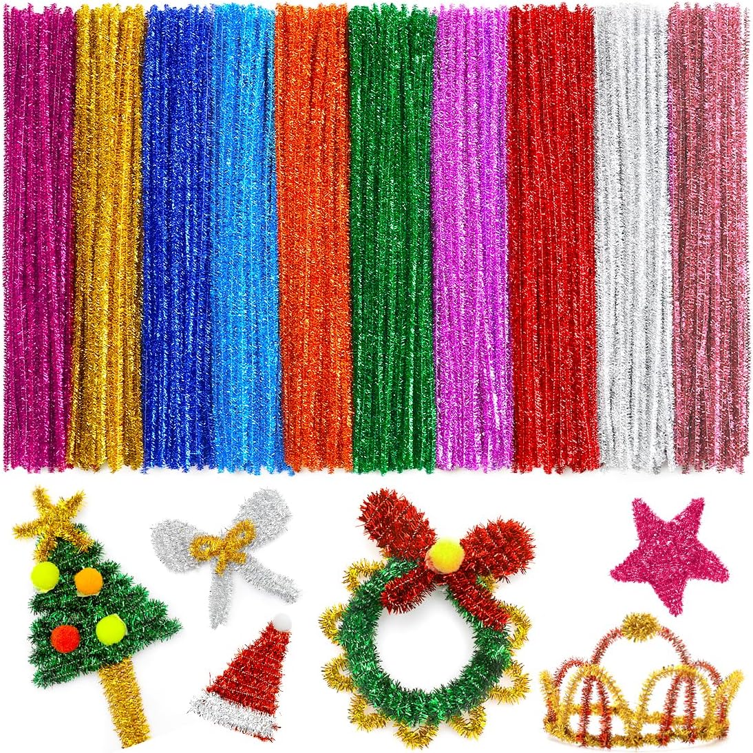 200pcs Yellow Pipe Cleaners, Chenille Stems, Pipe Cleaners for Crafts, Pipe Cleaner Crafts, Art and Craft Supplies.