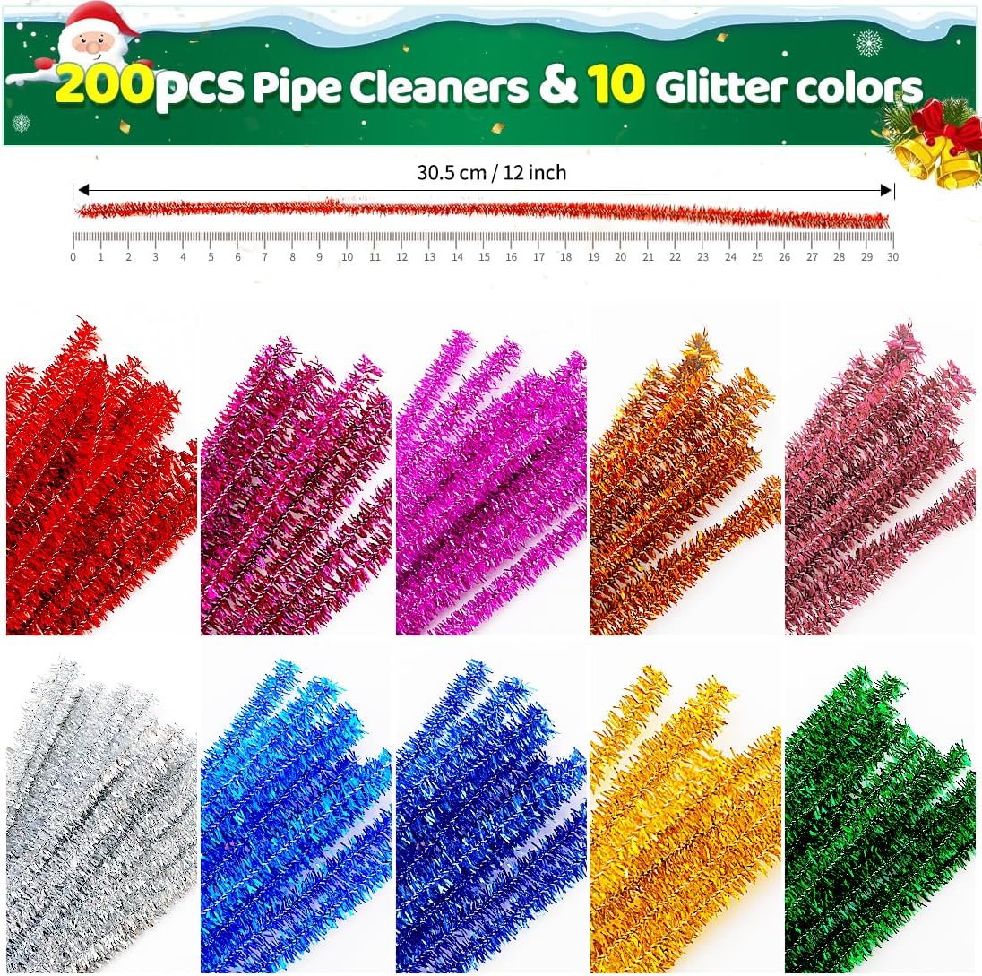 200pcs Yellow Pipe Cleaners, Chenille Stems, Pipe Cleaners for Crafts, Pipe Cleaner Crafts, Art and Craft Supplies.