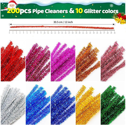200pcs Yellow Pipe Cleaners, Chenille Stems, Pipe Cleaners for Crafts, Pipe Cleaner Crafts, Art and Craft Supplies.