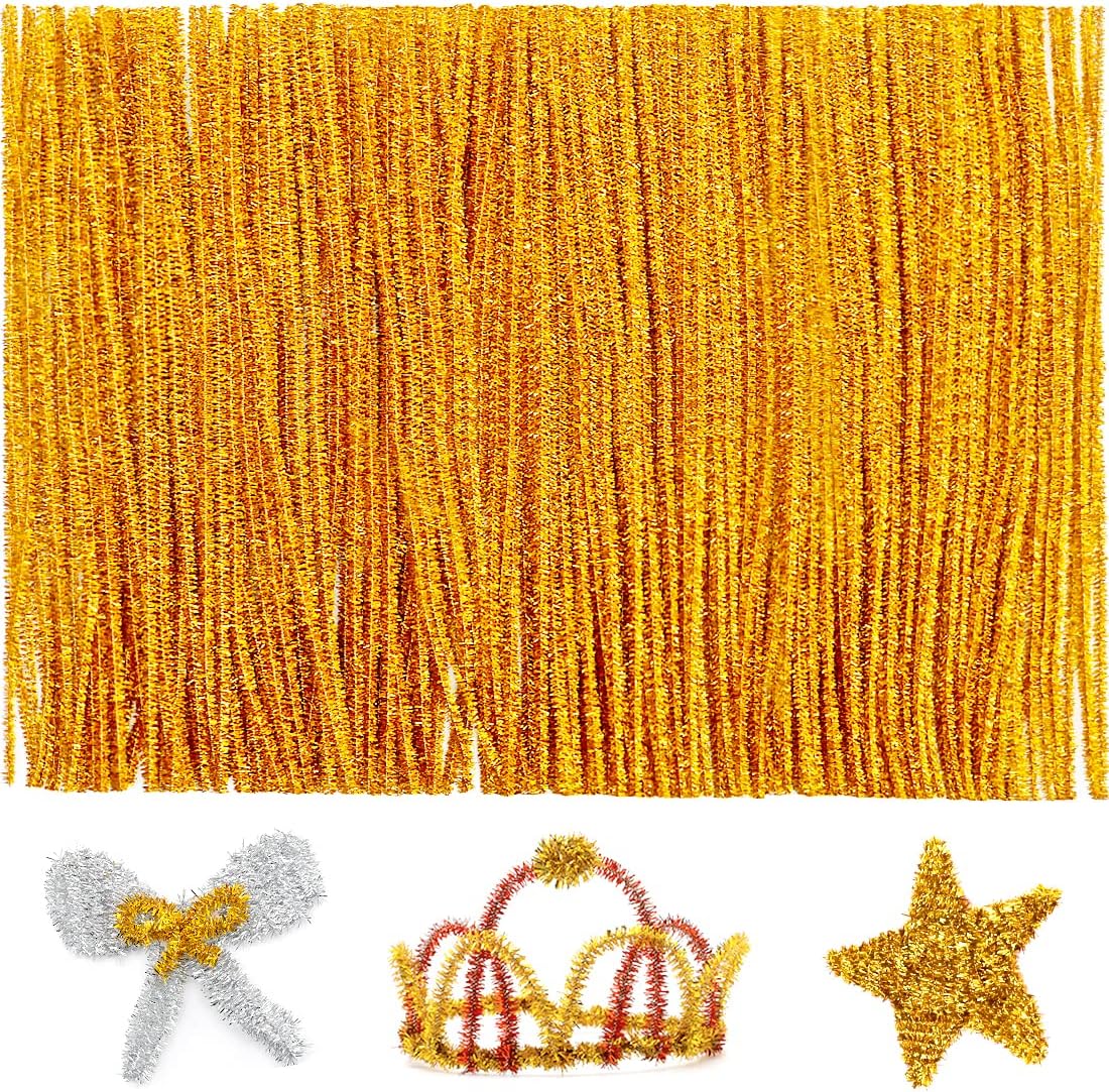 200pcs Yellow Pipe Cleaners, Chenille Stems, Pipe Cleaners for Crafts, Pipe Cleaner Crafts, Art and Craft Supplies.