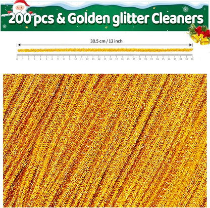 200pcs Yellow Pipe Cleaners, Chenille Stems, Pipe Cleaners for Crafts, Pipe Cleaner Crafts, Art and Craft Supplies.