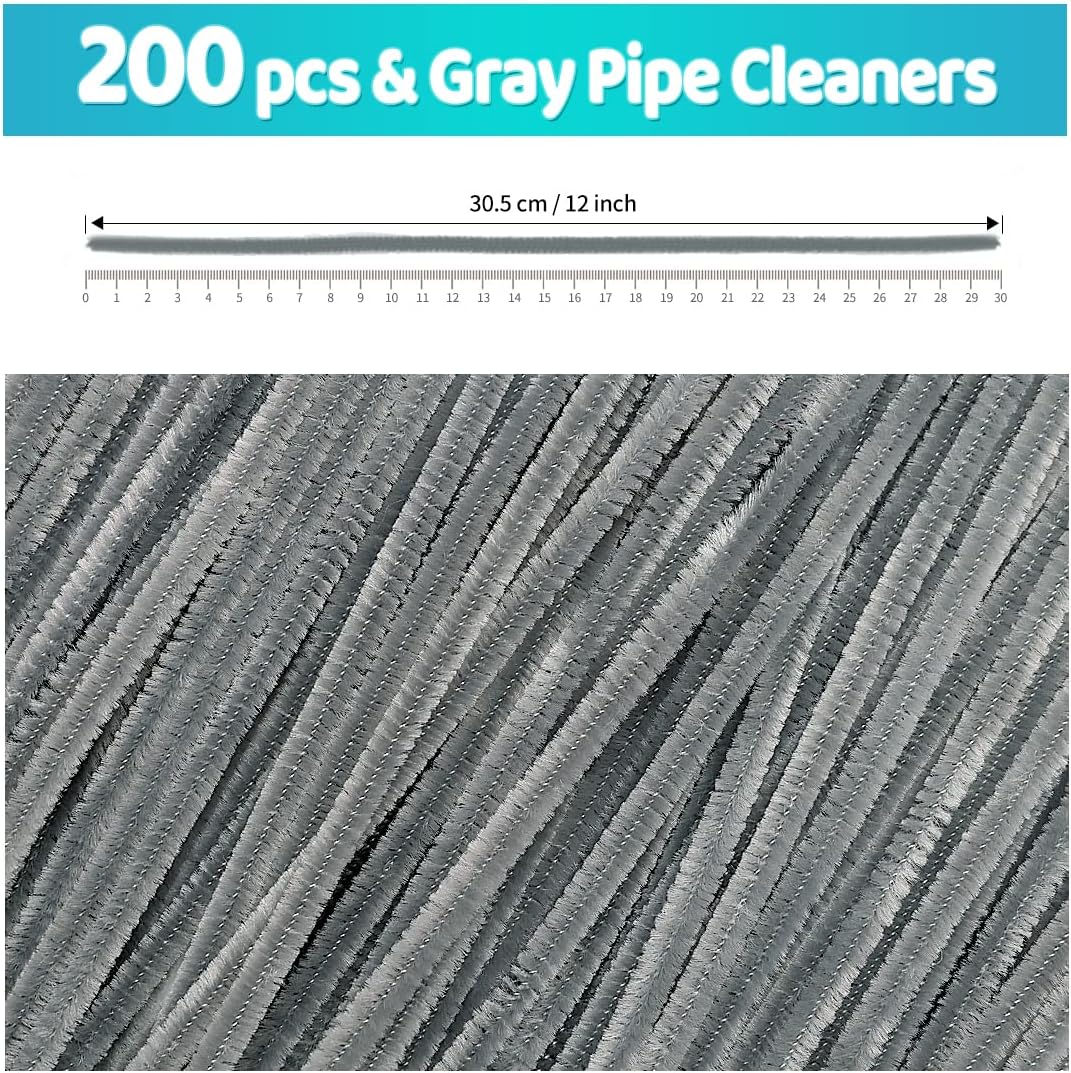 200pcs Yellow Pipe Cleaners, Chenille Stems, Pipe Cleaners for Crafts, Pipe Cleaner Crafts, Art and Craft Supplies.