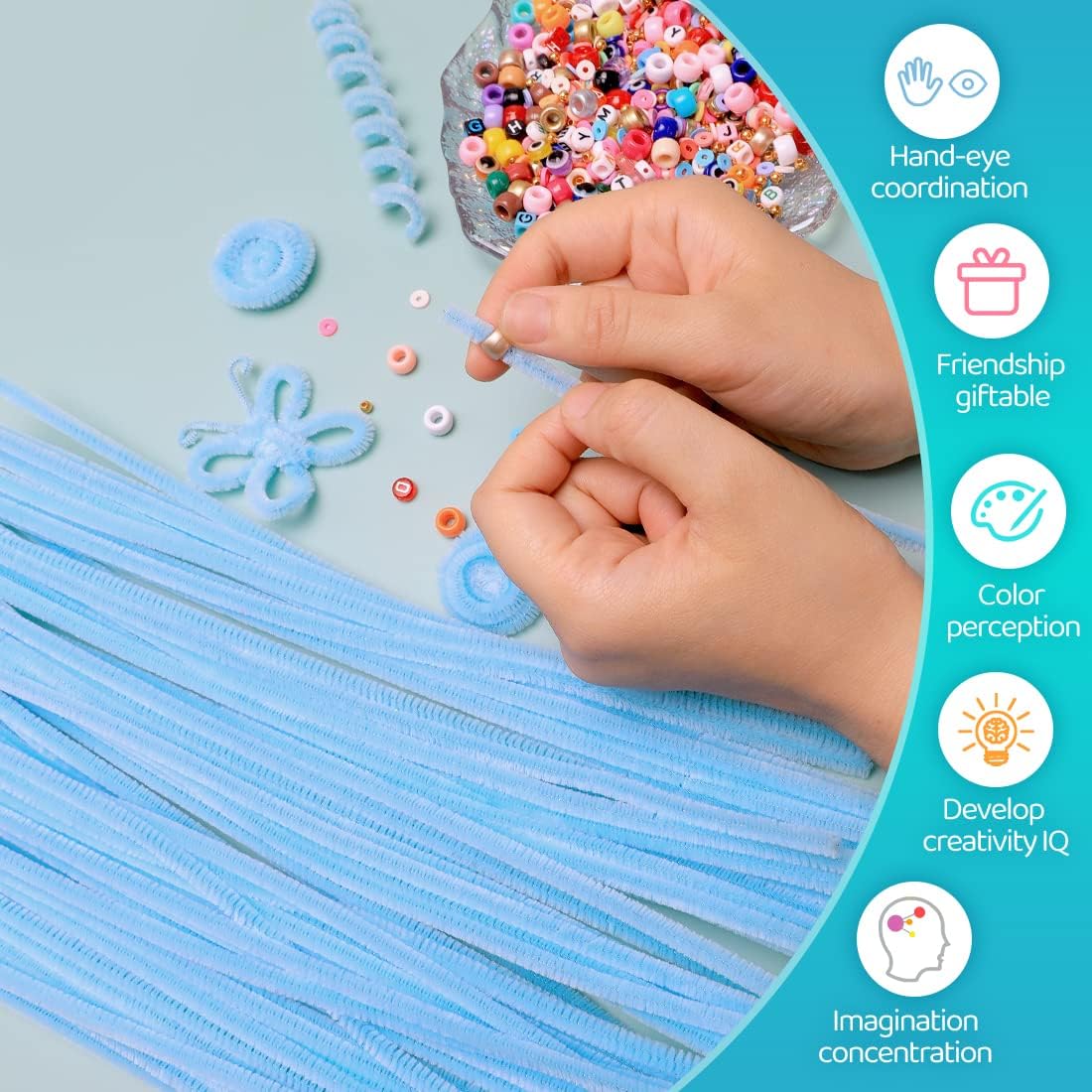 200pcs Yellow Pipe Cleaners, Chenille Stems, Pipe Cleaners for Crafts, Pipe Cleaner Crafts, Art and Craft Supplies.