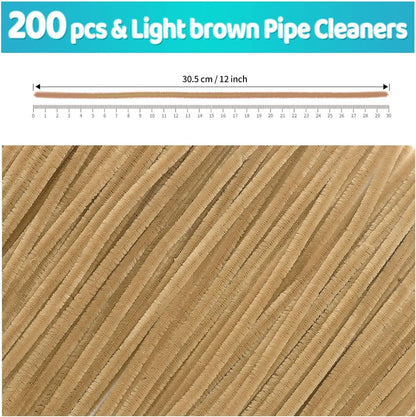 200pcs Yellow Pipe Cleaners, Chenille Stems, Pipe Cleaners for Crafts, Pipe Cleaner Crafts, Art and Craft Supplies.