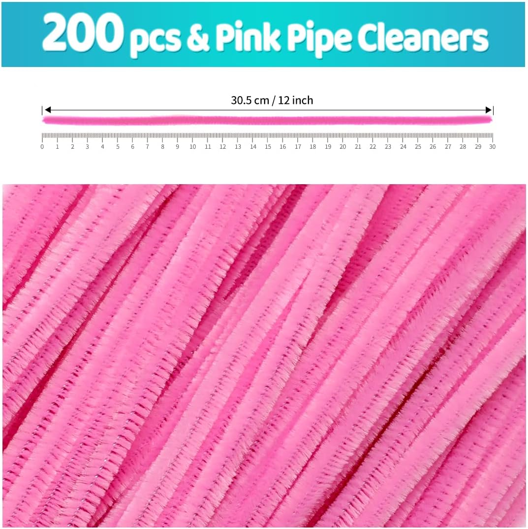 200pcs Yellow Pipe Cleaners, Chenille Stems, Pipe Cleaners for Crafts, Pipe Cleaner Crafts, Art and Craft Supplies.