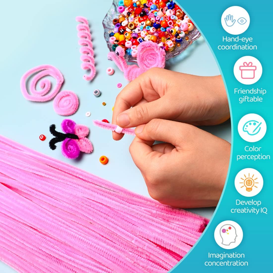 200pcs Yellow Pipe Cleaners, Chenille Stems, Pipe Cleaners for Crafts, Pipe Cleaner Crafts, Art and Craft Supplies.