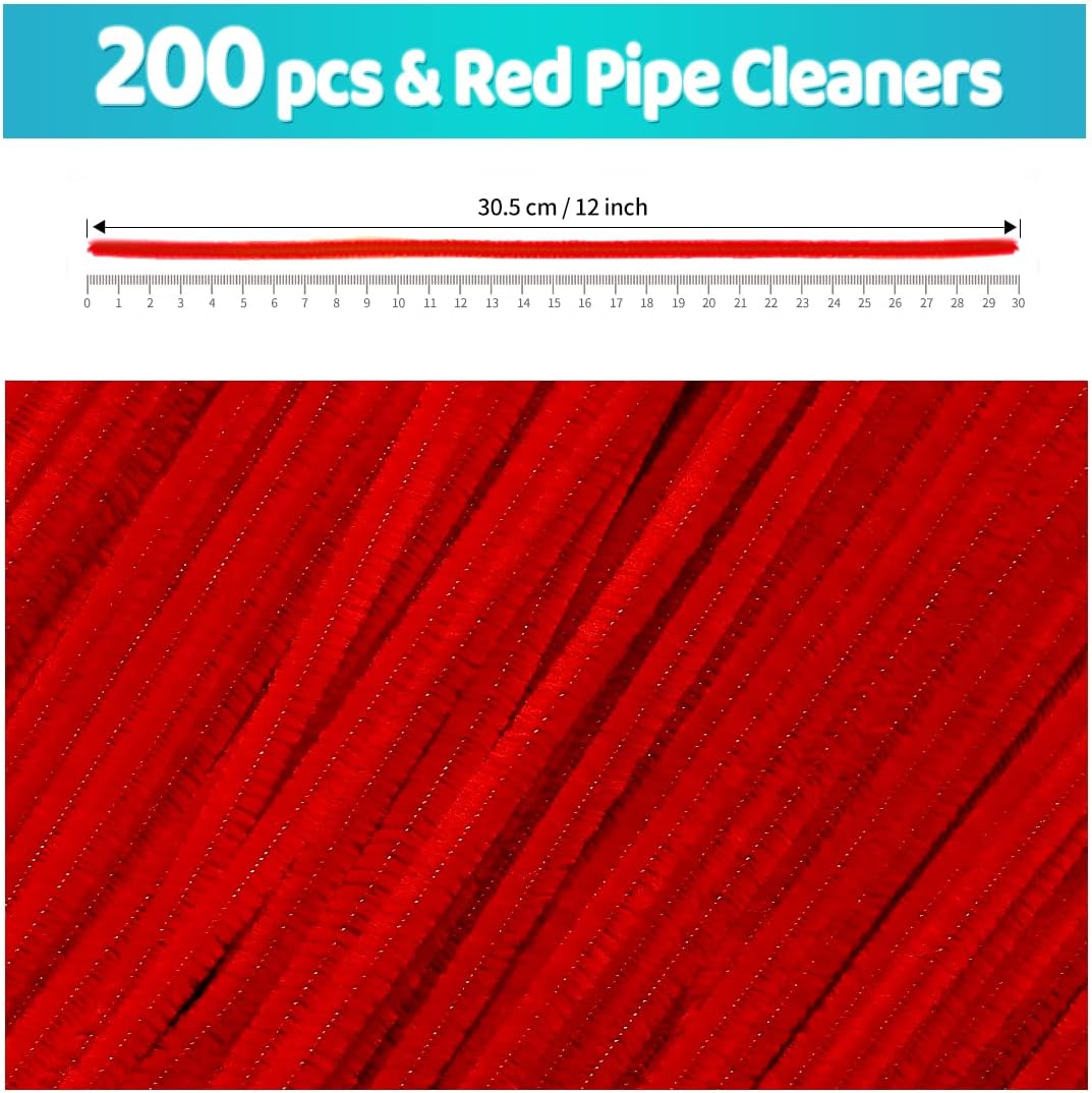200pcs Yellow Pipe Cleaners, Chenille Stems, Pipe Cleaners for Crafts, Pipe Cleaner Crafts, Art and Craft Supplies.