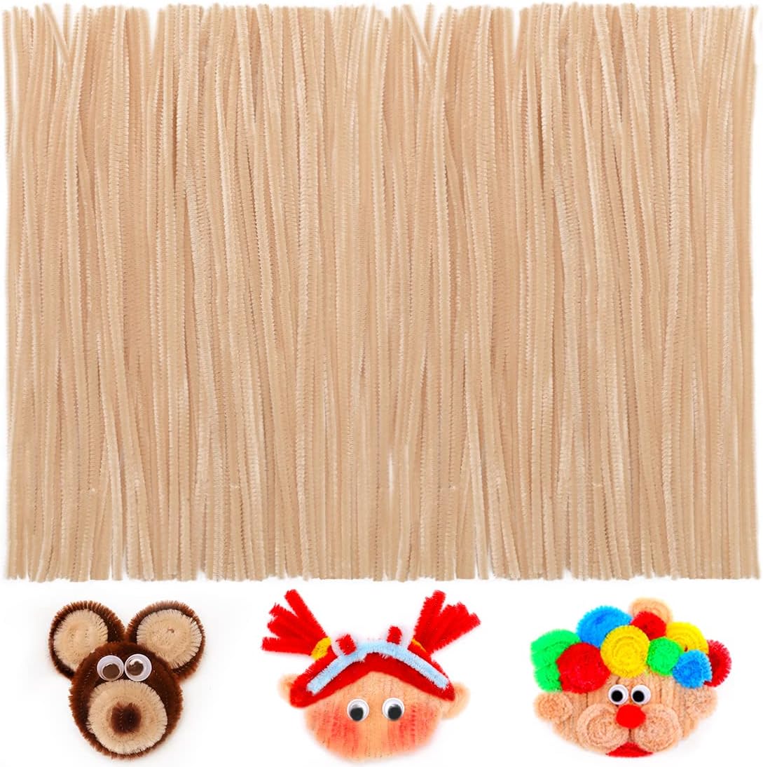 200pcs Yellow Pipe Cleaners, Chenille Stems, Pipe Cleaners for Crafts, Pipe Cleaner Crafts, Art and Craft Supplies.
