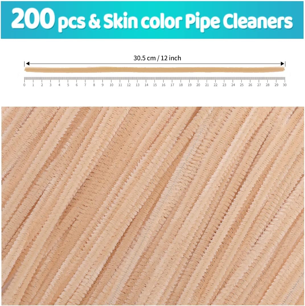 200pcs Yellow Pipe Cleaners, Chenille Stems, Pipe Cleaners for Crafts, Pipe Cleaner Crafts, Art and Craft Supplies.
