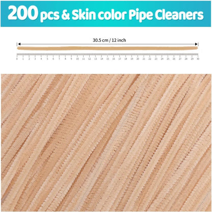 200pcs Yellow Pipe Cleaners, Chenille Stems, Pipe Cleaners for Crafts, Pipe Cleaner Crafts, Art and Craft Supplies.