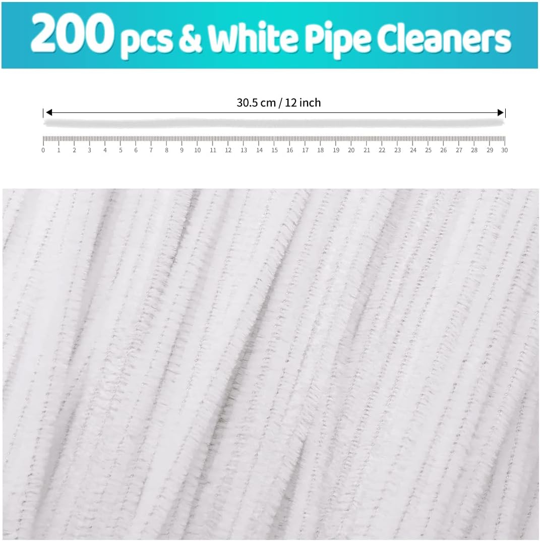 200pcs Yellow Pipe Cleaners, Chenille Stems, Pipe Cleaners for Crafts, Pipe Cleaner Crafts, Art and Craft Supplies.