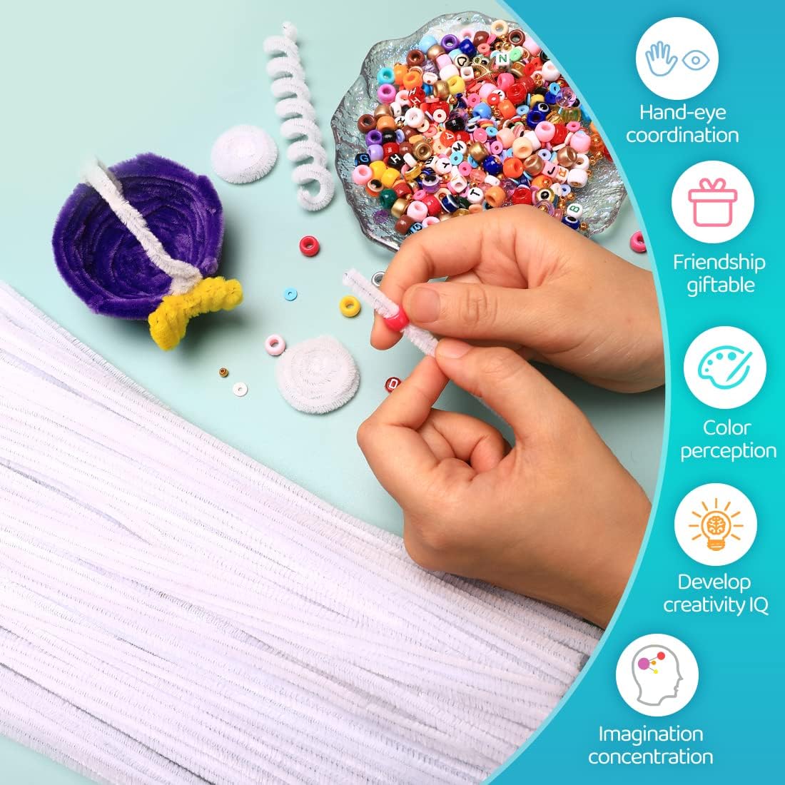 200pcs Yellow Pipe Cleaners, Chenille Stems, Pipe Cleaners for Crafts, Pipe Cleaner Crafts, Art and Craft Supplies.
