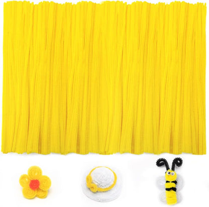 200pcs Yellow Pipe Cleaners, Chenille Stems, Pipe Cleaners for Crafts, Pipe Cleaner Crafts, Art and Craft Supplies.