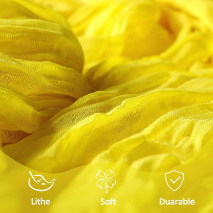 8 Pack Lemon Yellow Cheesecloth Table Runner 10Ft Gauze Cheese Cloth Table Runner 120 Inch Boho Sheer Rustic Fabric for Summer Holiday Party Decor Bridal Baby Shower Wedding Decoration