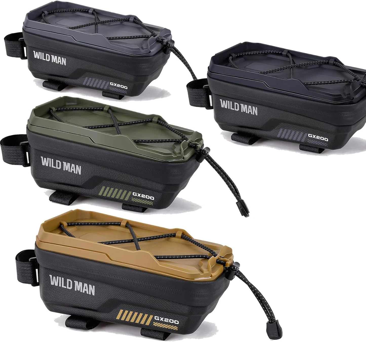 WILD MAN Bicycle Front Frame Bag Bike Bags for Cycling Waterproof Tube Bag Phone Holder Mount Cycling Pouch Compatible with Phones Under 6.8”(GX200,Yellow)