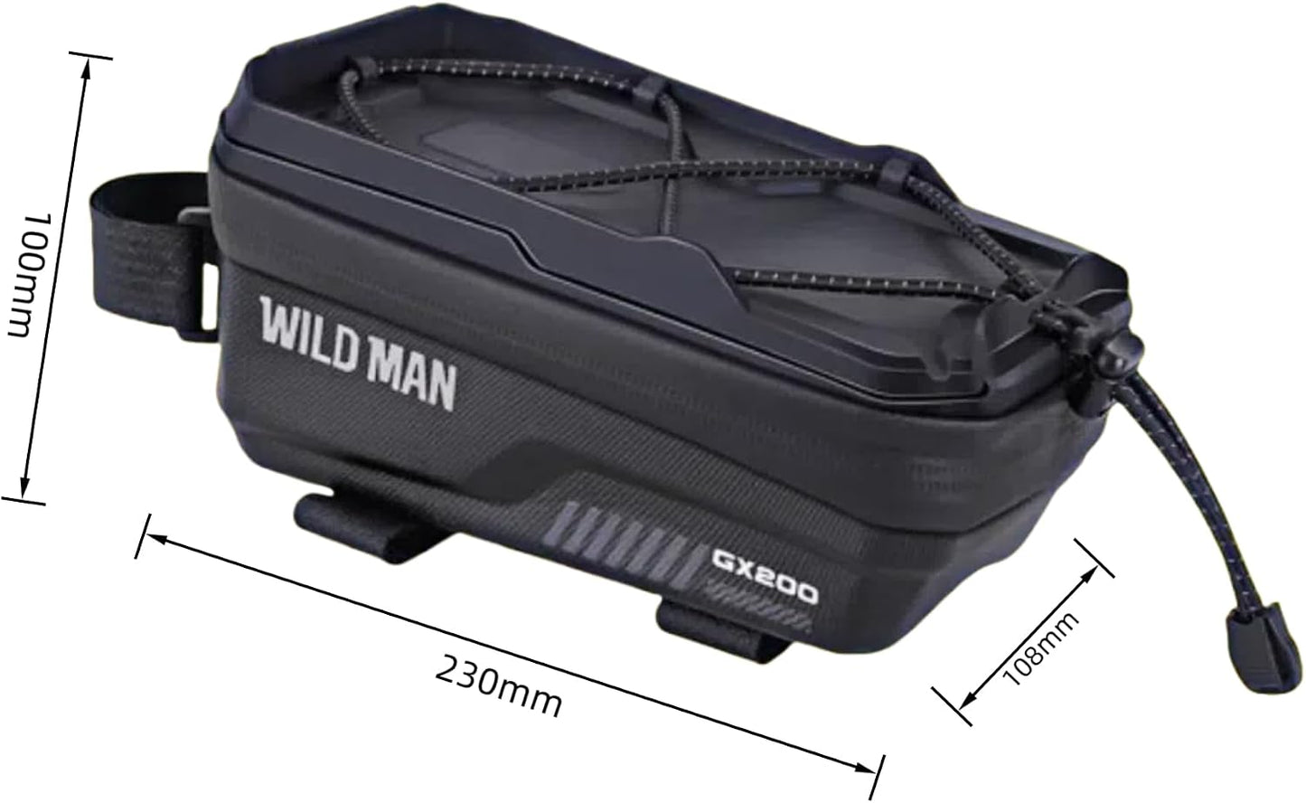WILD MAN Bicycle Front Frame Bag Bike Bags for Cycling Waterproof Tube Bag Phone Holder Mount Cycling Pouch Compatible with Phones Under 6.8”(GX200,Yellow)