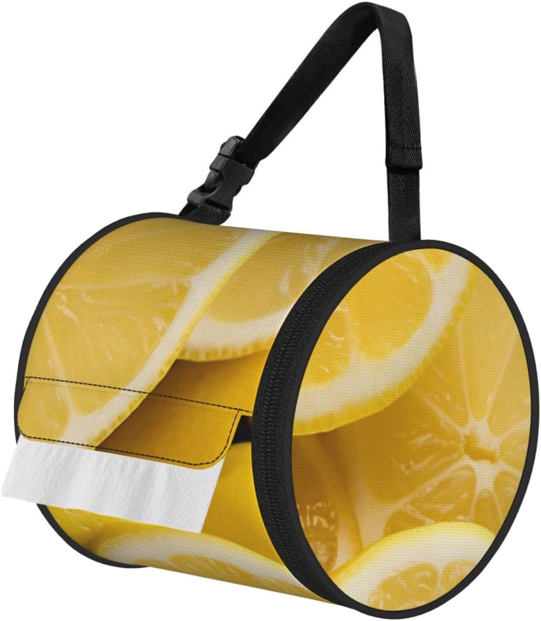 Yellow Lemon Hanging Toilet Paper Holder Waterproof Tissue Holder Cat Proof Roll Paper Case Cover Portable Foldable Roll Storage Bag with Adjustable Strap for Travel Car Camping Outdoor