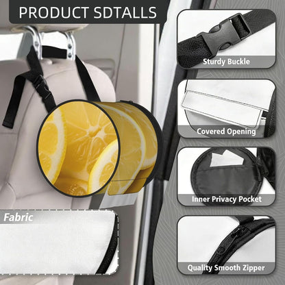Yellow Lemon Hanging Toilet Paper Holder Waterproof Tissue Holder Cat Proof Roll Paper Case Cover Portable Foldable Roll Storage Bag with Adjustable Strap for Travel Car Camping Outdoor