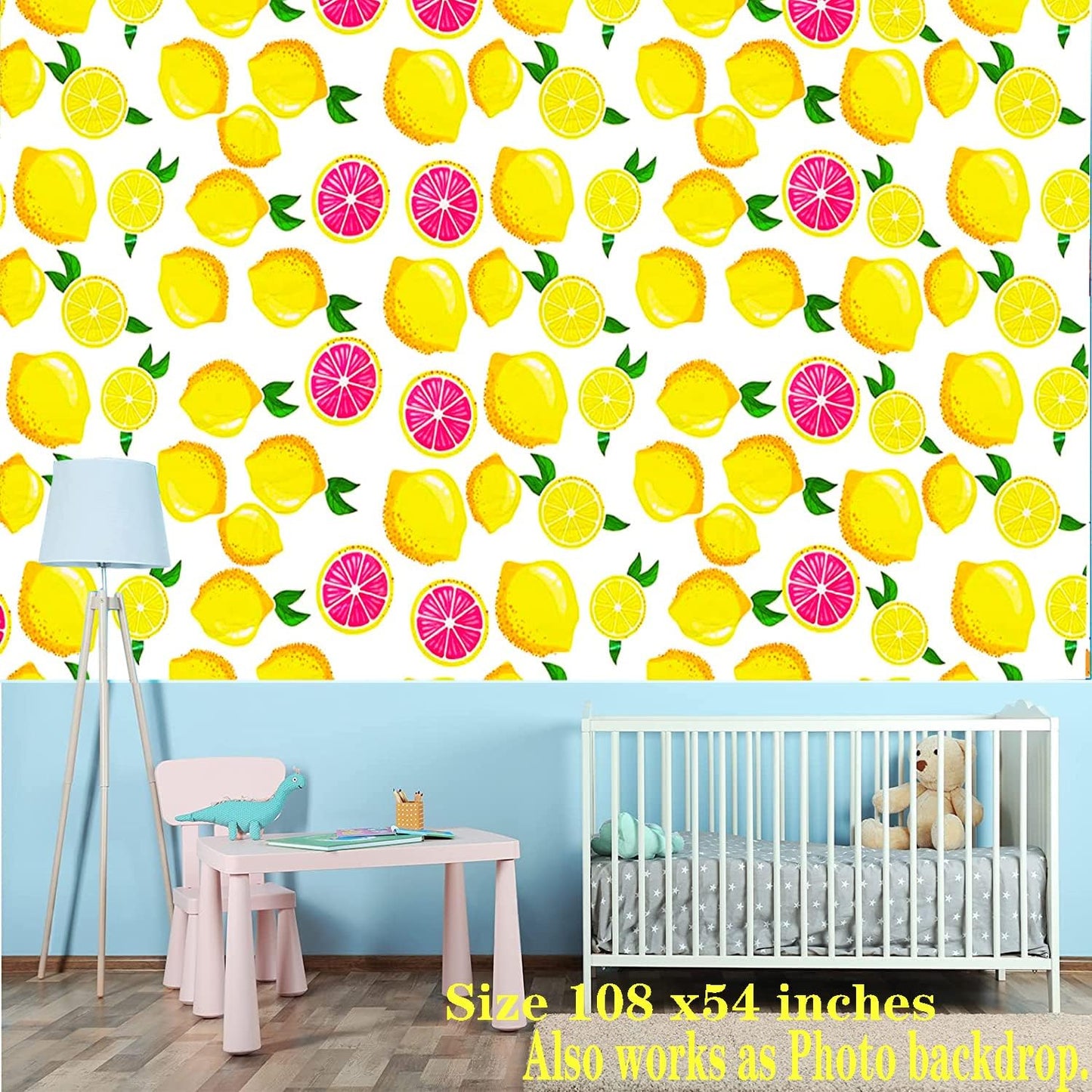 Lemon Tablecloth 108"x54" Lemon Party Decoration Disposable Summer Fresh Fruits Lemon Waterproof Table Cover for Summer Lemon Party Supplies Beach Picnic Kids Birthday Party Decorations(2Pcs)
